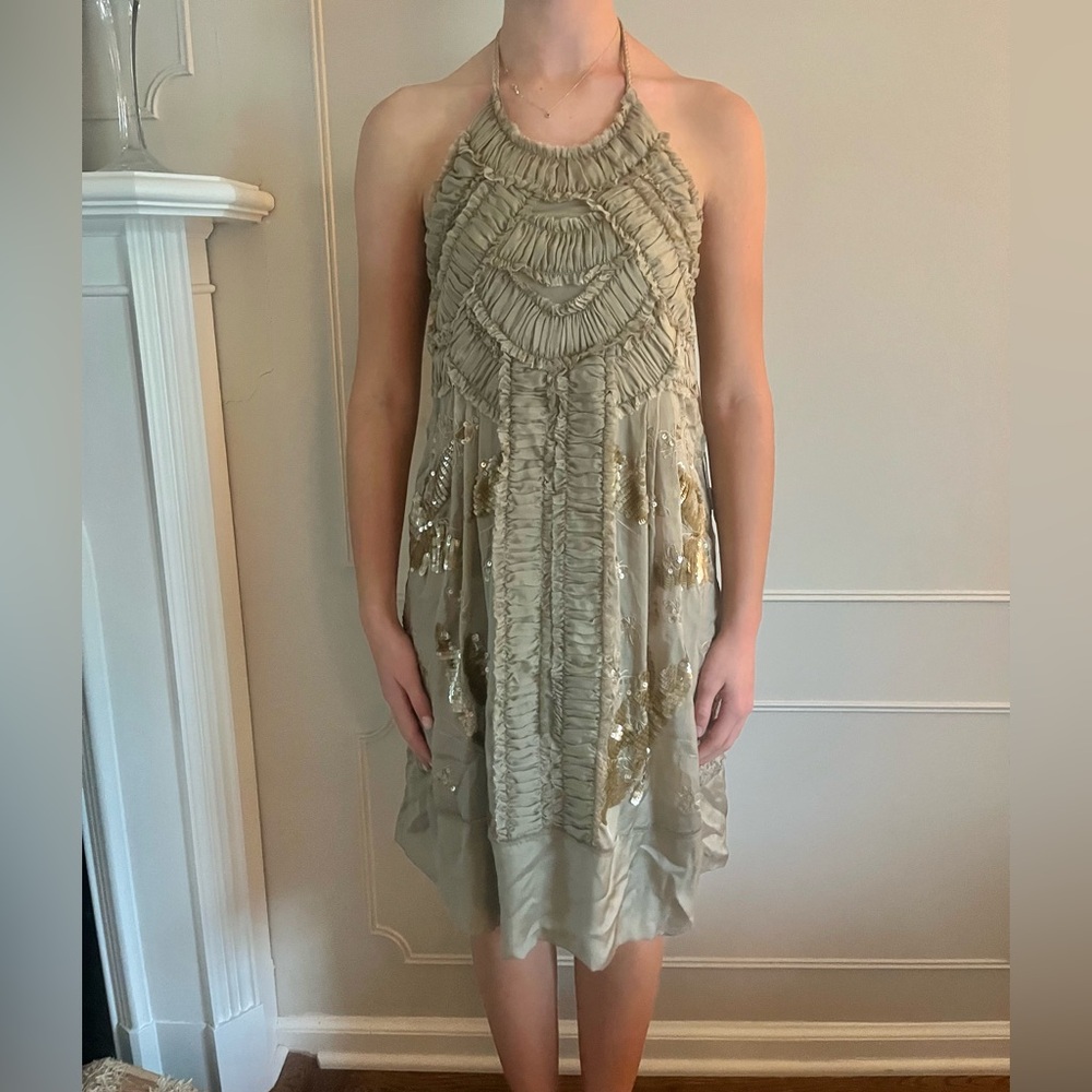 Saks Fifth Avenue taupe Philosophy dress